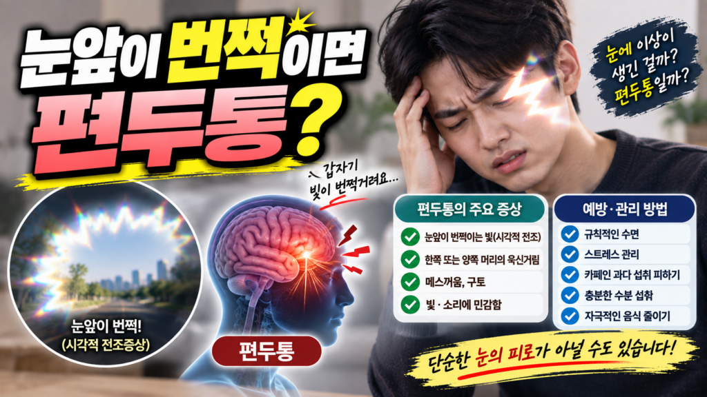 눈앞이 번쩍이면 편두통?