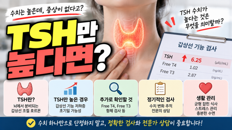 갑상선기능저하증 TSH만 높게 나오는 이유 10 TSH만 높다면?