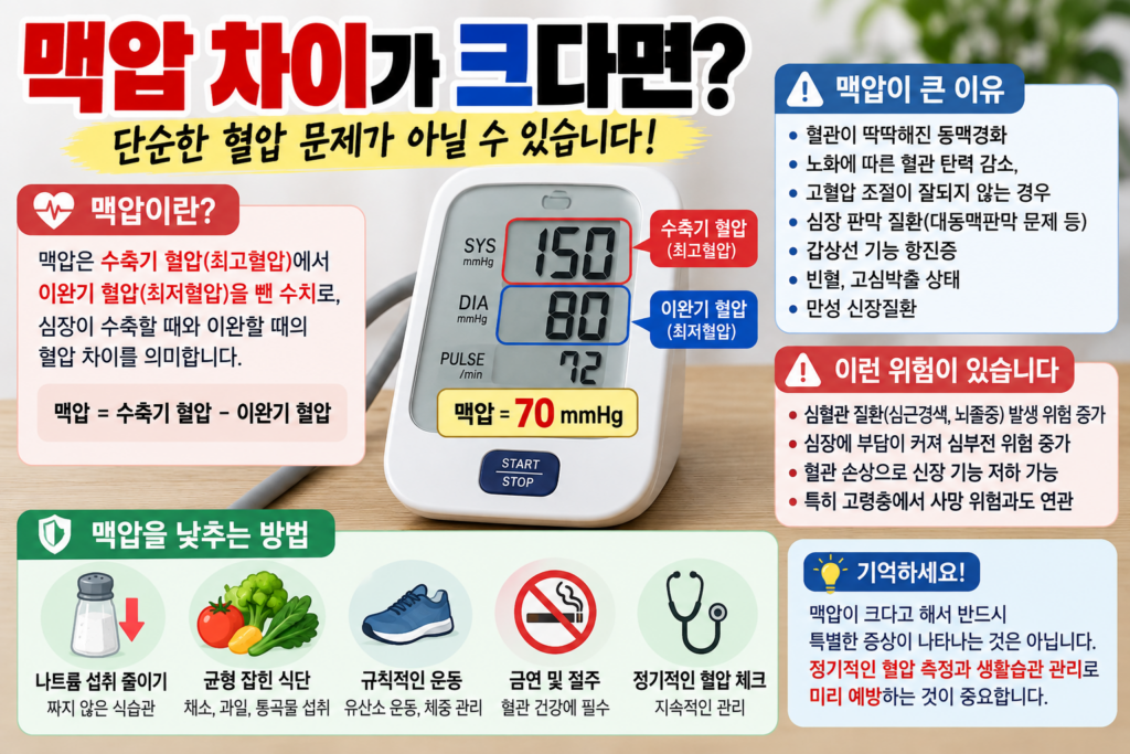 고혈압 맥압이 넓게 나오는 이유