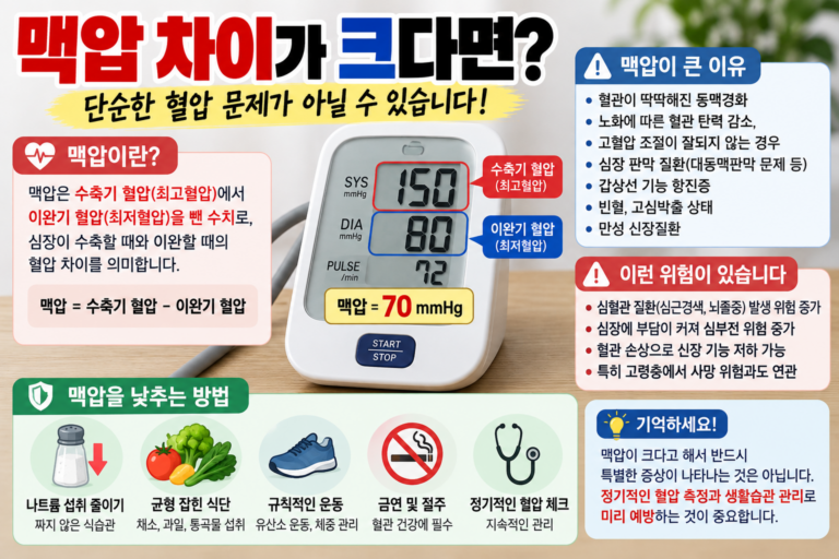 고혈압 맥압이 넓게 나오는 이유 2 고혈압 맥압이 넓게 나오는 이유