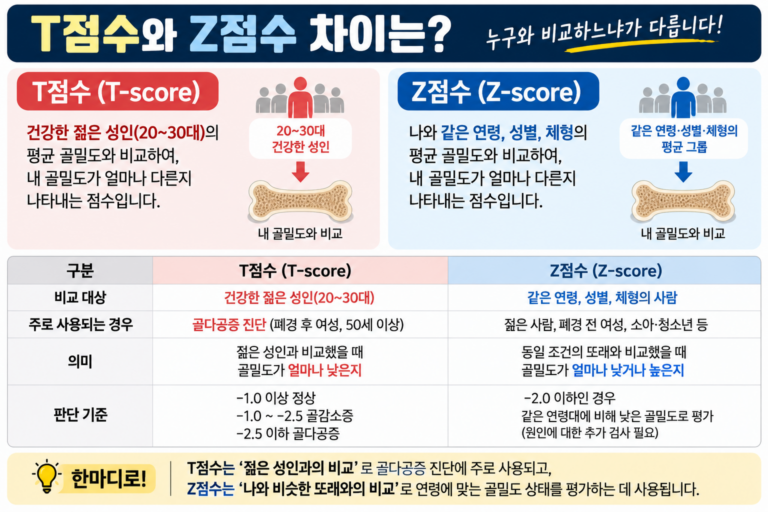 골다공증 T점수와 Z점수 차이