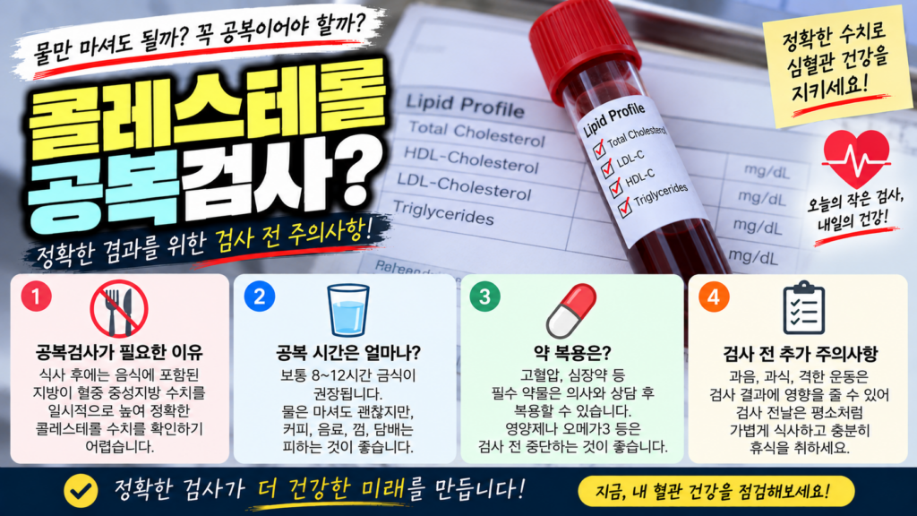 고지혈증 공복·비공복 검사 차이는?