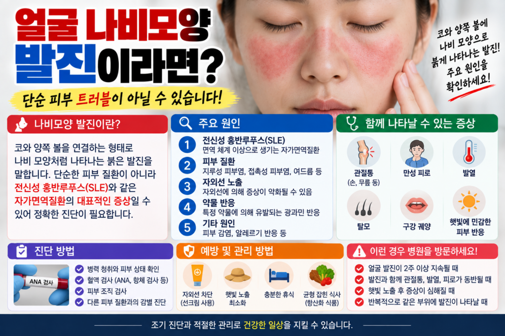 루푸스 얼굴에 나비모양 발진이 생기는 이유