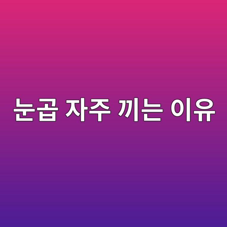 눈곱이 자주 끼는 이유는? 결막염과 눈 건강 문제를 구별하는 방법 12 eb8888eab3b1 ec9e90eca3bc eb81bceb8a94 ec9db4ec9ca0 1788515840