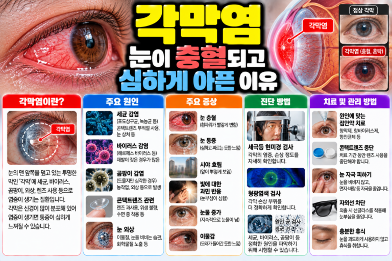 각막염 눈이 충혈되고 심하게 아픈 이유