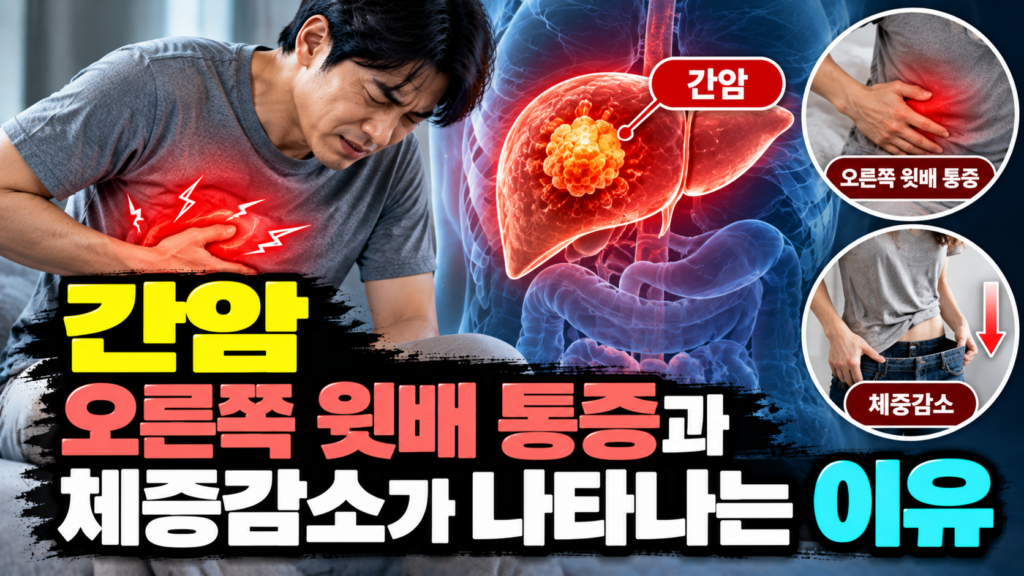 간암 오른쪽 윗배 통증과 체중감소가 나타나는 이유