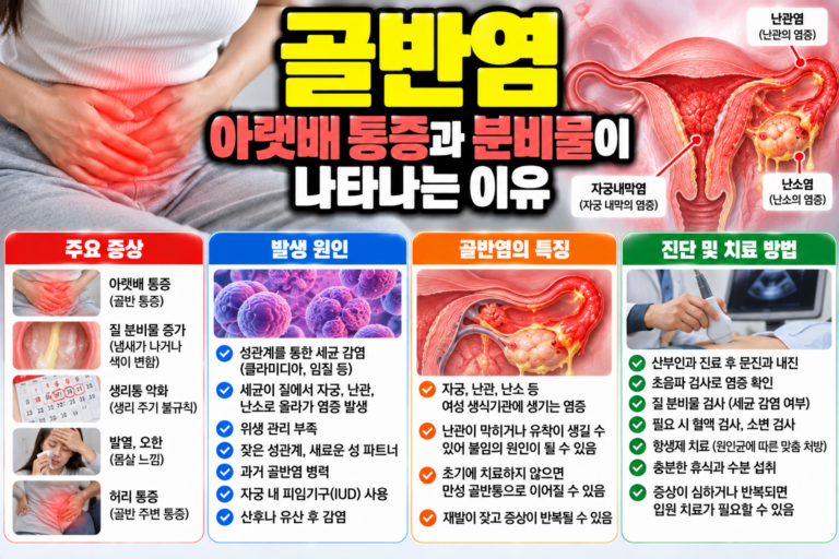 골반염 아랫배 통증과 분비물이 나타나는 이유