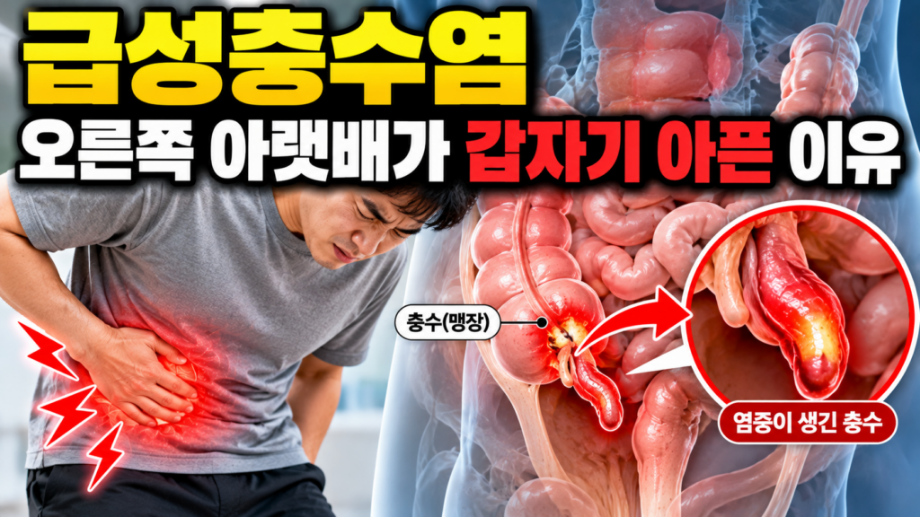 급성충수염 오른쪽 아랫배가 갑자기 아픈 이유 1 급성충수염 오른쪽 아랫배가 갑자기 아픈 이유