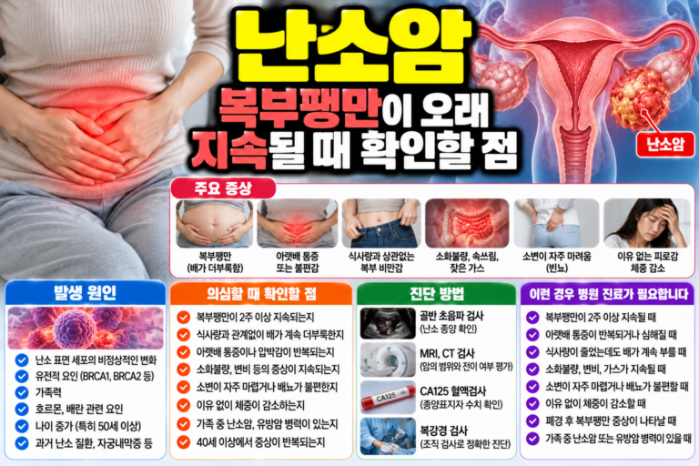 난소암 복부팽만이 오래 지속될 때 확인할 점