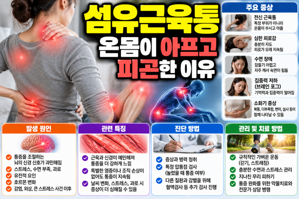 섬유근육통 온몸이 아프고 피곤한 이유