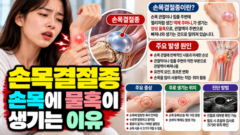 손목결절종 손목에 물혹이 생기는 이유