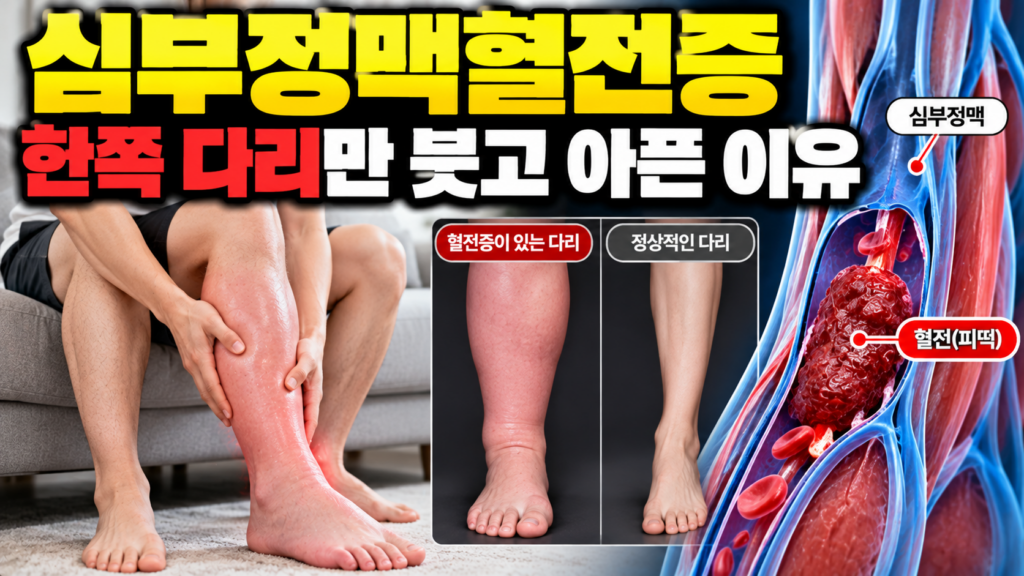 심부정맥혈전증 한쪽 다리만 붓고 아픈 이유