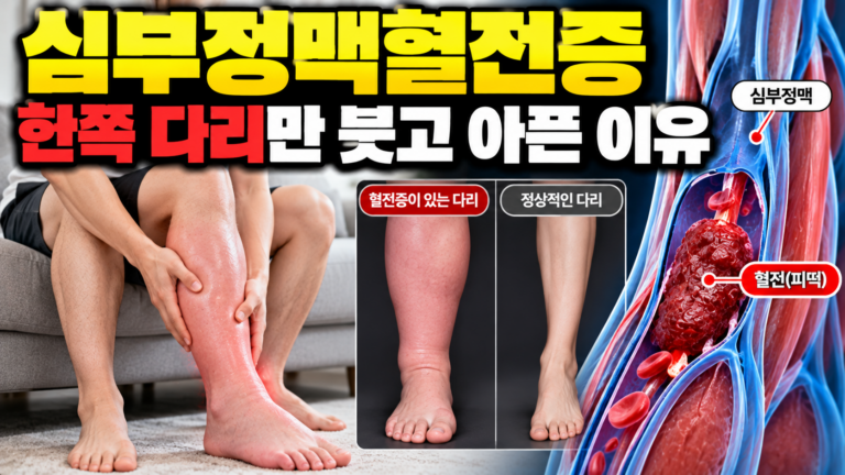 심부정맥혈전증 한쪽 다리만 붓고 아픈 이유