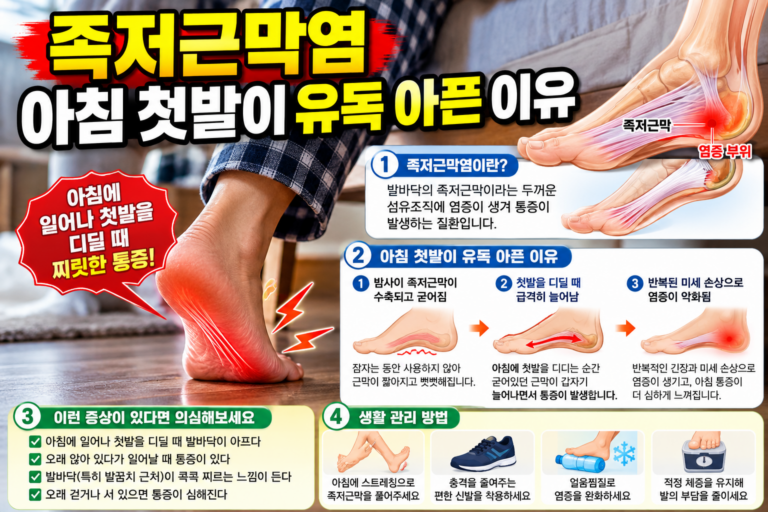 족저근막염 아침 첫발이 유독 아픈 이유