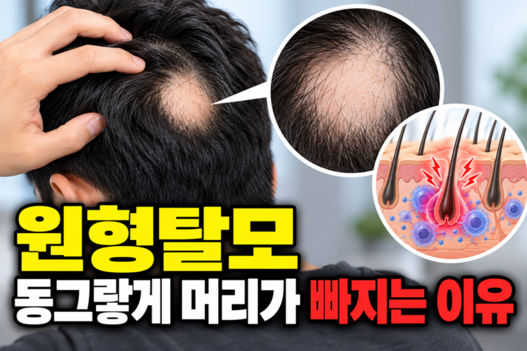 원형탈모 동그랗게 머리가 빠지는 이유