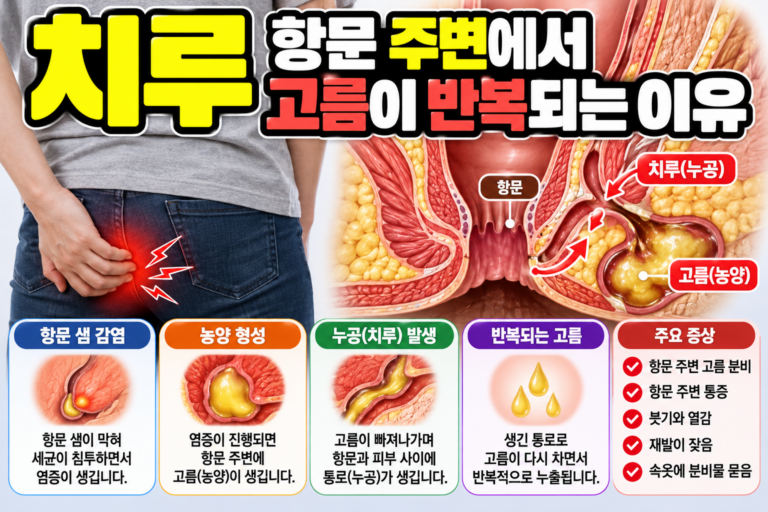 치루 항문 주변에서 고름이 반복되는 이유