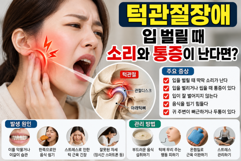 턱관절장애 입 벌릴 때 소리와 통증이 난다면