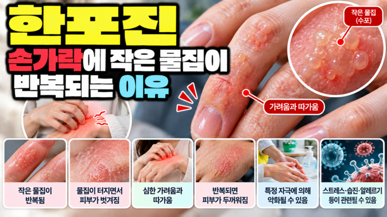한포진 손가락에 작은 물집이 반복되는 이유 1 한포진 손가락에 작은 물집이 반복되는 이유