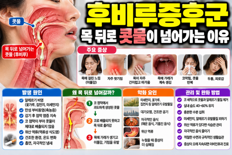 후비루증후군 목 뒤로 콧물이 넘어가는 이유 12 후비루증후군 목 뒤로 콧물이 넘어가는 이유